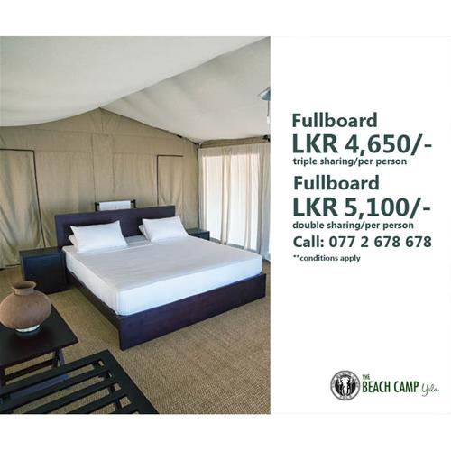 Special discount at THE BEACH CAMP YALA till 31st December 2016