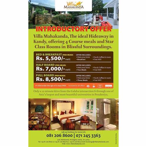 Introductory offer at VILLA MAHAKANDA