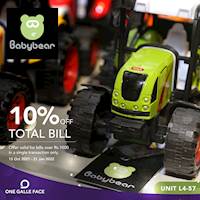 Get 10% OFF when you shop Babybear Exclusively for One Galle Face Rewards Members 