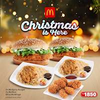 Get 2 McSpicy Burgers , 2 McRice and 6 Pcs Mcwings for just Rs.1,850 at McDonalds