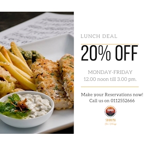 20% Off on Sooriya Lunch Deal