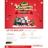 This Christmas season, grab amazing discounts at Mallika Hemachandra Jewellers, Ravi Jewellers and Devi Jewellers when you shop with your Cargills Bank Credit Card