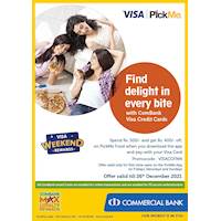 Find delight in every bite with PickMe Foods & ComBank Visa Credit Cards