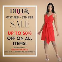 Get up to 50% off on ALL items at DILFER exclusively at One Galle Face mall