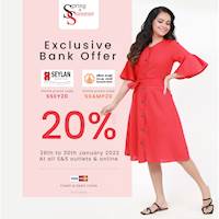 Exclusive Bank Offers 20% off, with Sampath and Seylan Bank Visa, Master credit and debit cards at Spring & Summer