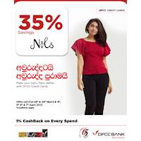 Enjoy 35% savings at Nils with DFCC Credit Cards!
