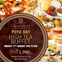 Special Poya Day High Tea Buffet at GRANDEEZA