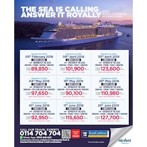 Cruise packages on Royal Caribbean International with Hemas Travels 