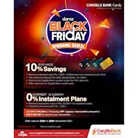 Enjoy exciting savings across the Daraz website for Cargills Bank Credit Cards for black Friday