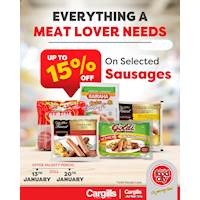 Get up to 15% OFF on selected sausages at Cargills FoodCity