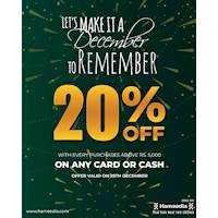 20% off on Card or Cash at Hameedia