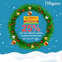 Enjoy 25% off on People's Bank Credit Cards when you shop today & tomorrow at Diliganz