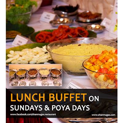 Shanmugas Lunch Buffet on Sundays and Poyadays 