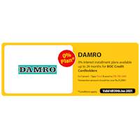 Get 0% interest Installment Plans available up to 24 months for BOC Credit Cards at Damro