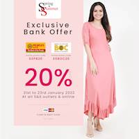 Exclusive Bank Offers 20% off, with People's Bank and BOC Visa, Master credit and debit cards at Spring & Summer