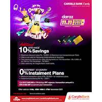 Additional10% Savings site-wide at the Daraz for Cargills Bank Credit Cards