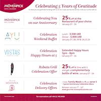 Mövenpick Hotel Colombo celebrating 5 Years of Gratitude 