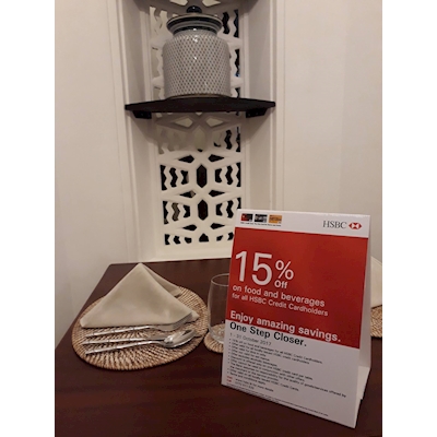 Get up to 15% Off on food and beverages for all HSBC Credit Cardholders at Thai Cuisine La Rambla