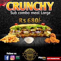 Crunchy Sub combo meal large at Burger House SL