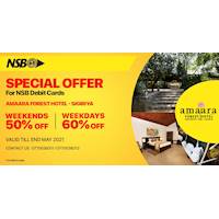 Up to 60% off at Amaara Forest Hotel - Sigiriya for NSB Debit Cards