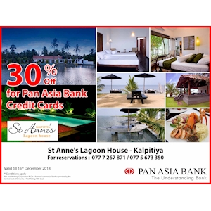 30% Off at St Anne's Lagoon House for Pan Asia Cardholders