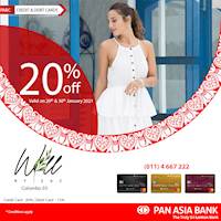 Get up to 20% off at Will by Zac with Pan Asia Bank Credit and Debit Cards