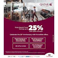 Enjoy saving up to 25% with Qatar Airways at Classic Travel