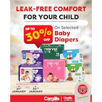 Get up 30% off on Selected Baby Diapers at Cargills FoodCity