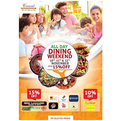 Tempt your taste buds at Crescat Boulevard at the following restaurants with up to 15% Off 