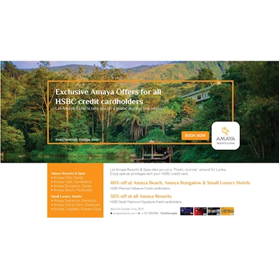 Enjoy your stay with exclusive Amaya Offers for all HSBC Credit cardholders 