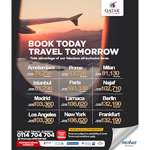 Travel yourself to these selected destinations on Qatar Airways from Hemas Travels
