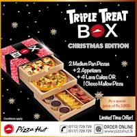 Introducing the TRIPLE TREAT BOX - CHRISTMAS EDITION from Pizza Hut