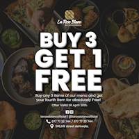 Buy 3 items from menu and get your fourth item for absolutely FREE La Rose Blanc