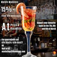 Enjoy 15% off while you watch the match at Tilko Jaffna