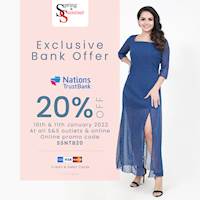 20% off with Nations Trust Bank Amex, Visa, Master credit and debit cards at Spring & Summer