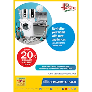 Up to 20% Off for all Combank Cardholders at Hunters 