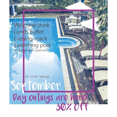 Enjoy yourself with a day outings for this September with 30% off at Thotupola Lakeside 