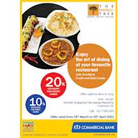 Enjoy up to 20% discount for ComBank Credit and Debit cards at The Mango Tree