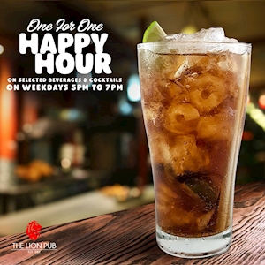 One for One Happy Hour at The Lion Pub