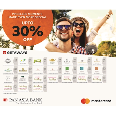 Enjoy up to 30% Off at the following hotels and resorts with your Pan Asia Bank cards