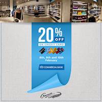 20% Off for Commercial Bank Credit cards at Crocodile Sri Lanka