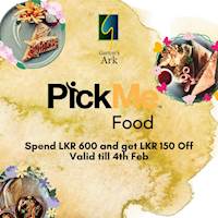 Spend LKR 600 and Get LKR 150 Off via PickME Food from Garton's Ark