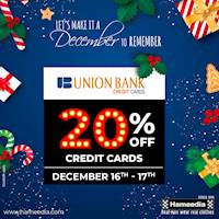 Enjoy 20% OFF for Union Bank Credit Card at all Hameedia showrooms, Envoy Mansion, Envoy Colombo City Center, and Online Purchases
