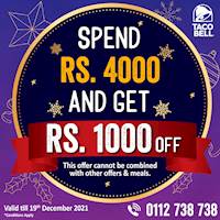 Spend Rs. 4000 and Get Rs. 1000 OFF this Season at Taco Bell!