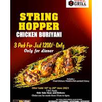 Chicken String Hopper buriyani 3 for Rs. 1200/- at Marine Grill
