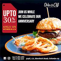 Join with us for our anniversary and ENJOY 30% OFF from your total bill at Delice De Cliff