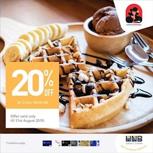 Enjoy 20% Off at Coco Veranda for Hatton National Bank Cardholders