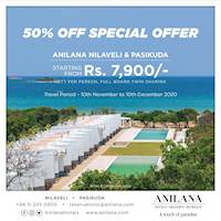50 Off Special Offer For Anilana Nilaveli Anilana Pasikuda