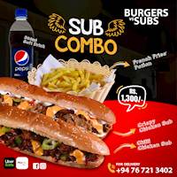 SUB Combo for Rs.1,300/- at Burgers Vs Subs