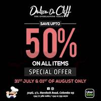 Enjoy 50% off from your total bill at Delice De Cliff